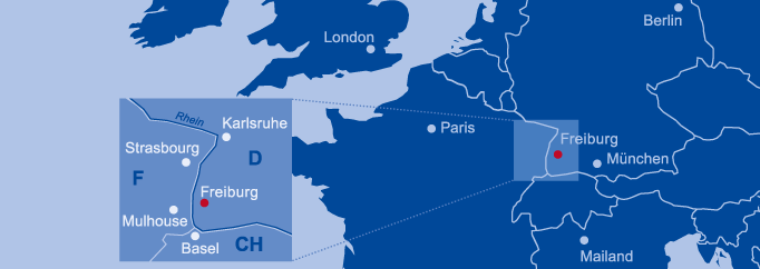 Map Freiburg Europe