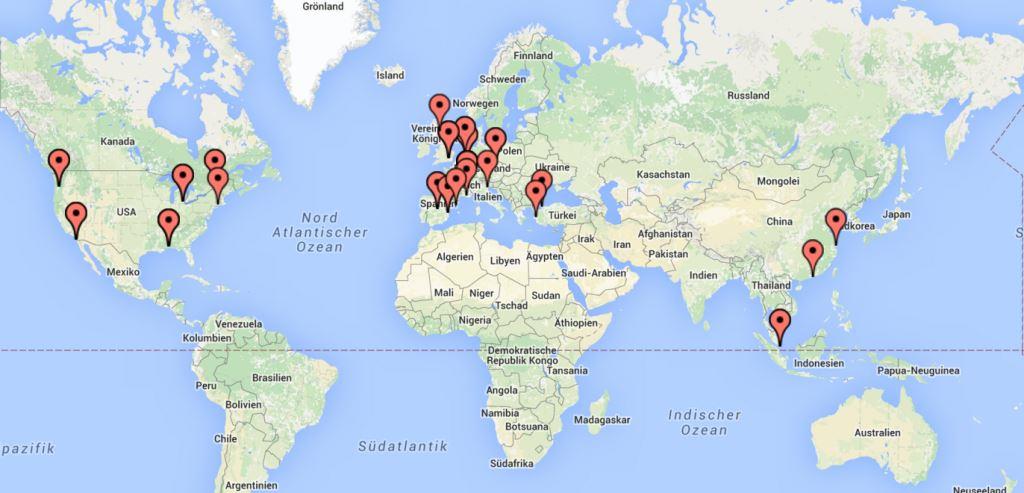 Study Abroad Map 2014-15
