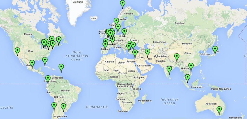 Study Abroad Map 2015-16