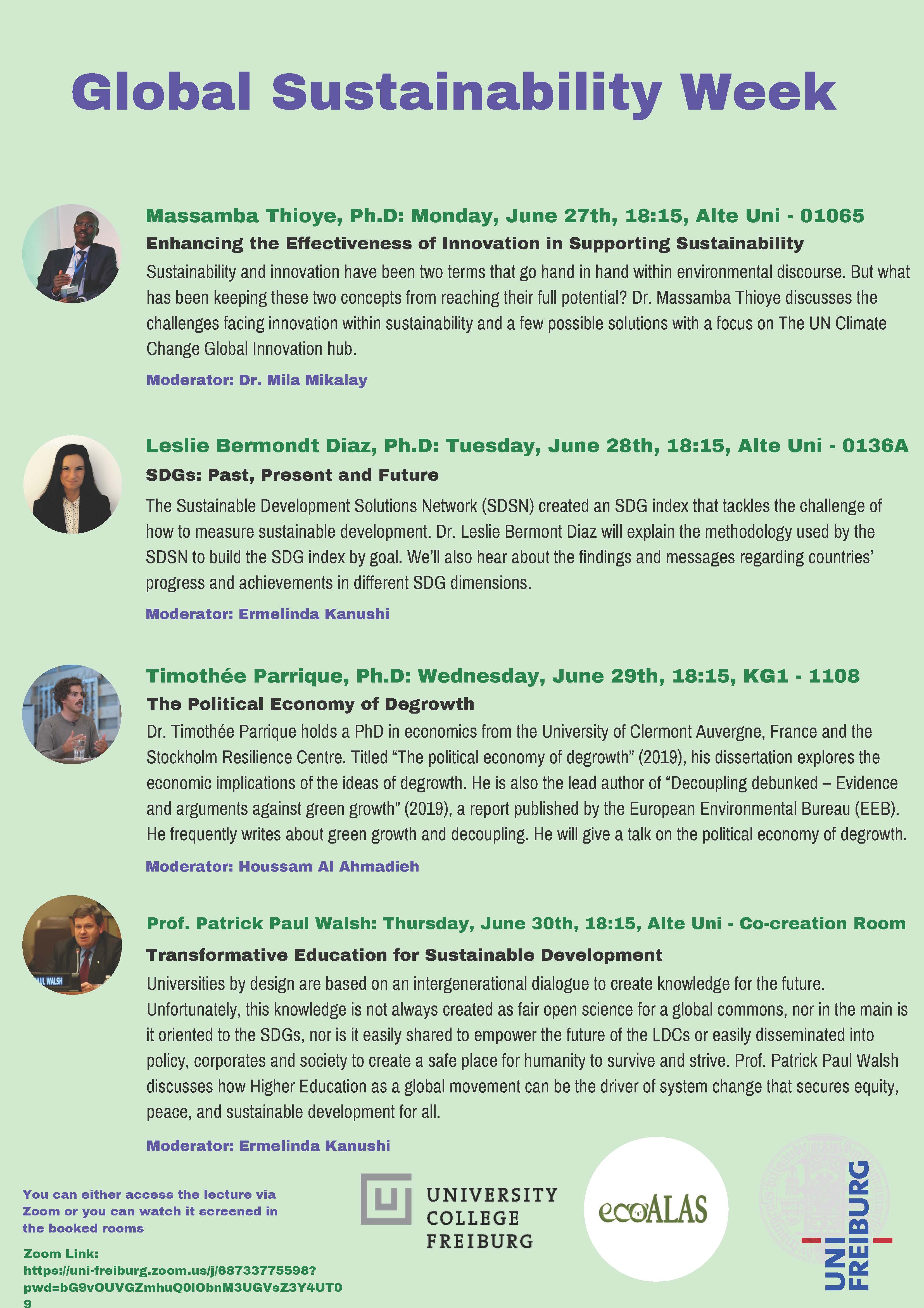 Global Sustainability Week Lectures