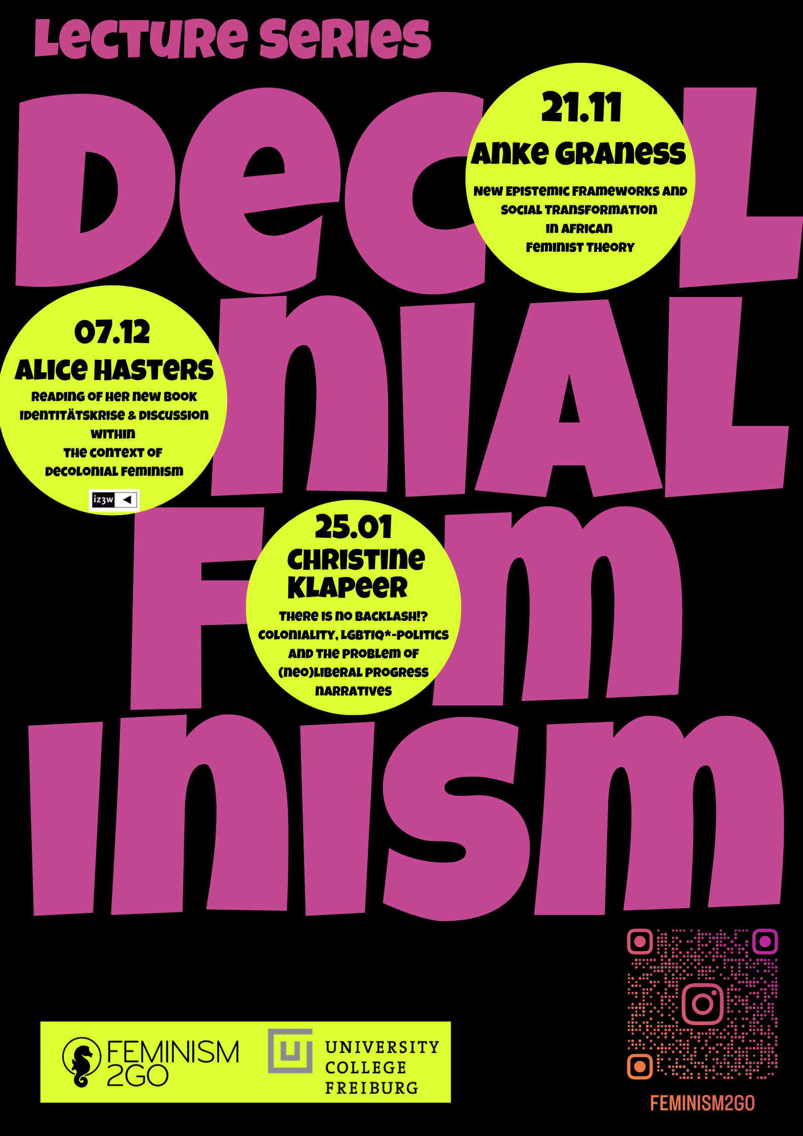 Poster Feminism2Go Lecture Series