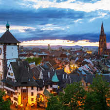 Freiburg at night by Karlheiz Raach small