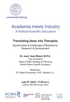 Academia meets Industry Dr Wiest