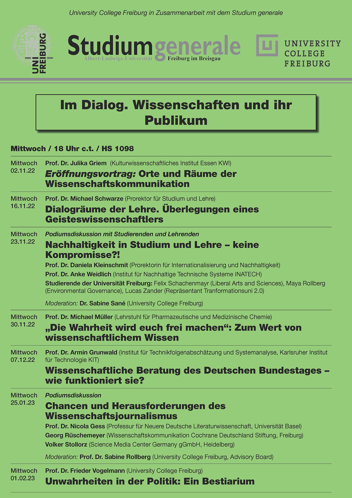 Vortragsreihe Im Dialog